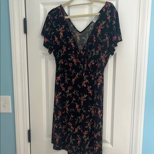 Floral Black Dress
